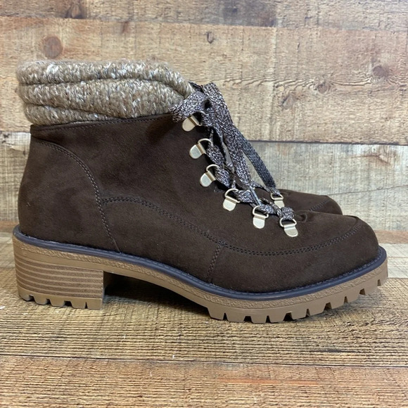 True Craft Markie Hiking Booties Womens Size 10 M Brown Tan Lace up Ankle Fabric - Picture 1 of 14